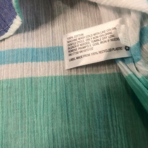 Merona size large sleeveless pastel striped collar top 0106 - Picture 3 of 5